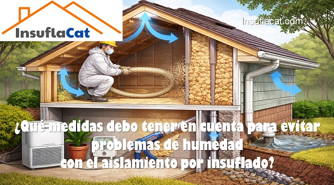 Qué medidas debo tener en cuenta para evitar problemas de humedad con el aislamiento por insuflado